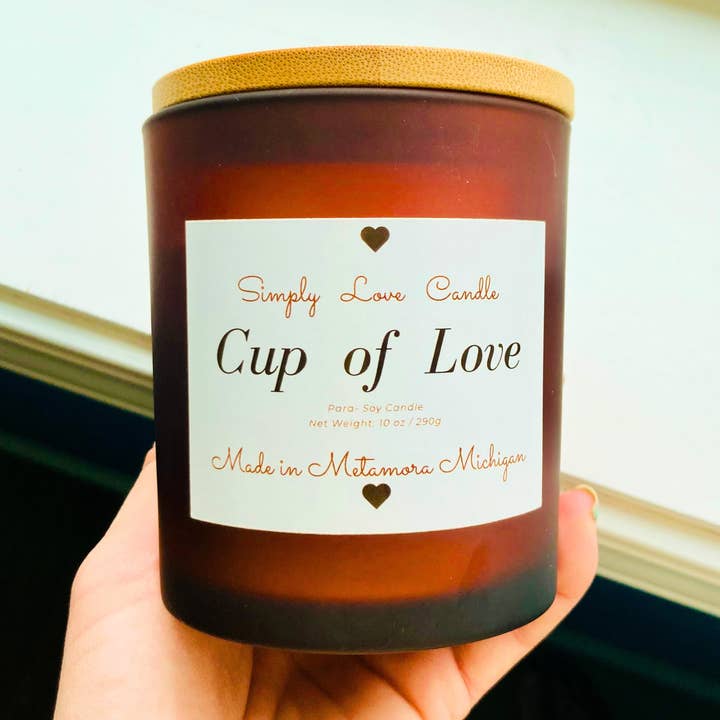 Coffee Scented 8 oz Candle with Lid Soy Candle for wholesale by Simply Love Candle