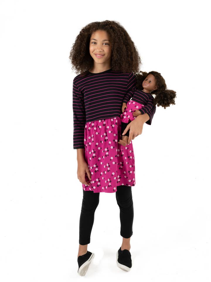 Kids Girl & Doll Cotton Skirt Dress for wholesale by Leveret Pajamas