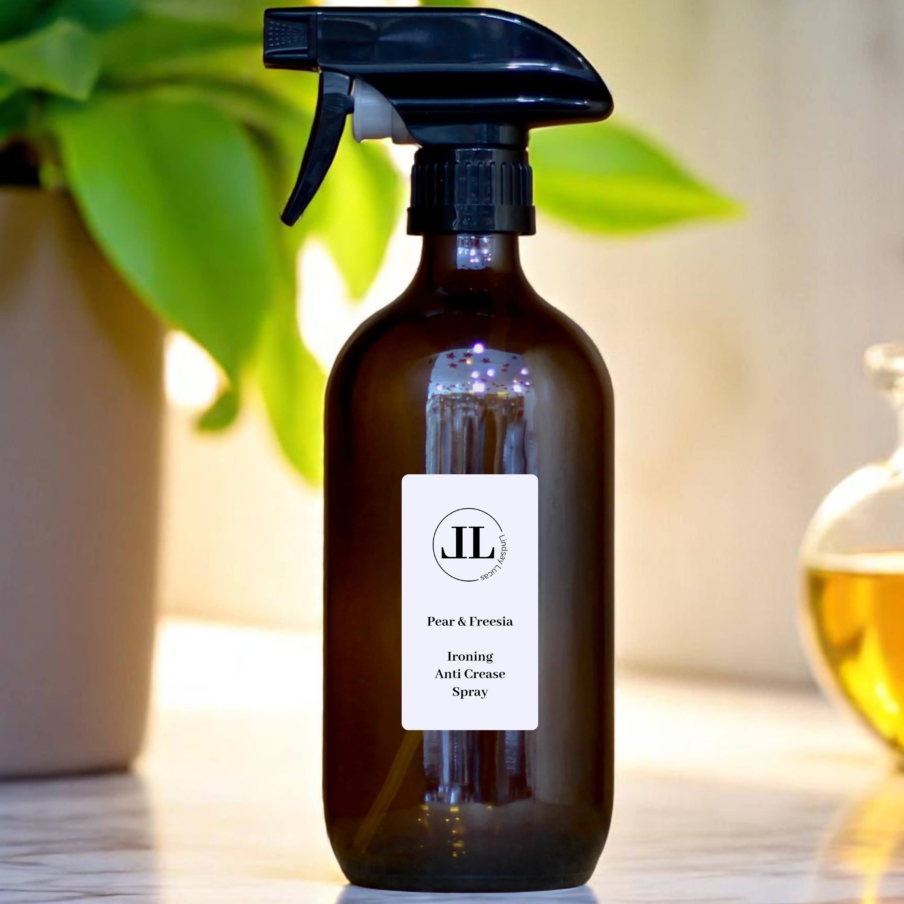 Lindsay Lucas Candles - Vente Lessives en poudre/dosettes - Spray Anti-Froissement pour Fer à Repasser 500ml Bouteille en Verre Naturel3