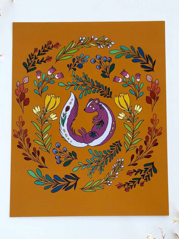 Art print - Skunk for wholesale by Elaine in the Membrane