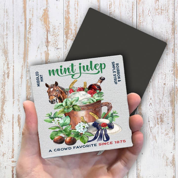 Avery Lane Gifts - Wholesale Magnet - Derby Days Mint Julep Horses Magnet Fridge