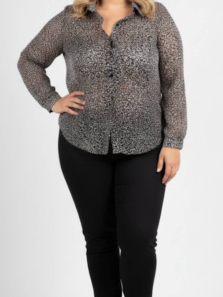 LP15333 chemise à imprimé grande taille for wholesale by Lilie Rose