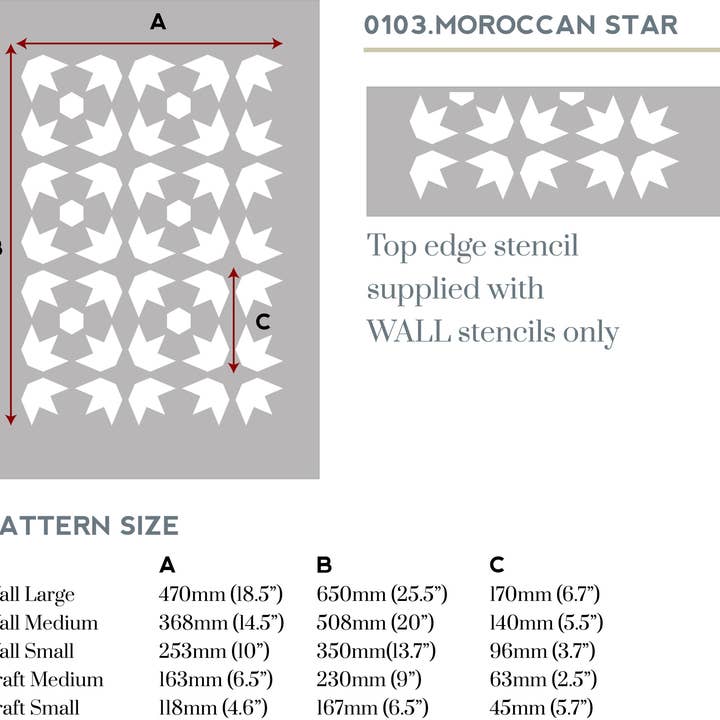 Stencil Up - Wholesale Wallpaper - Moroccan Star Wall Stencil
