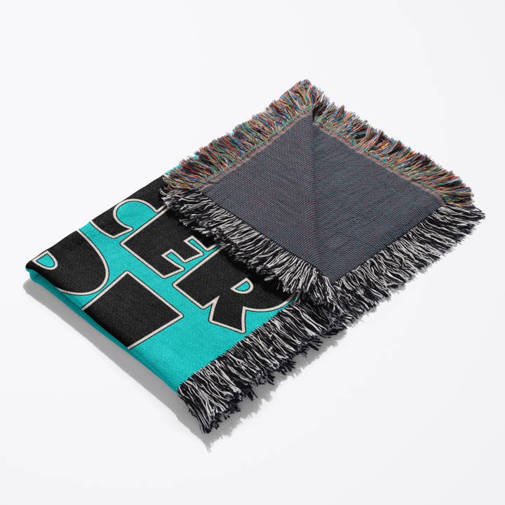 3dRose - Wholesale Throw Blanket - 3dRose, Soccer Girl Black and Aqua Blue, Blanket3