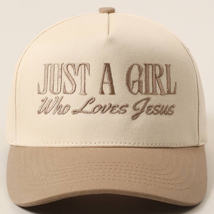 Fashion City - Wholesale Trucker Hat - Women's - Just A Girl Who Loves Jesus Embroidery Trucker Hat