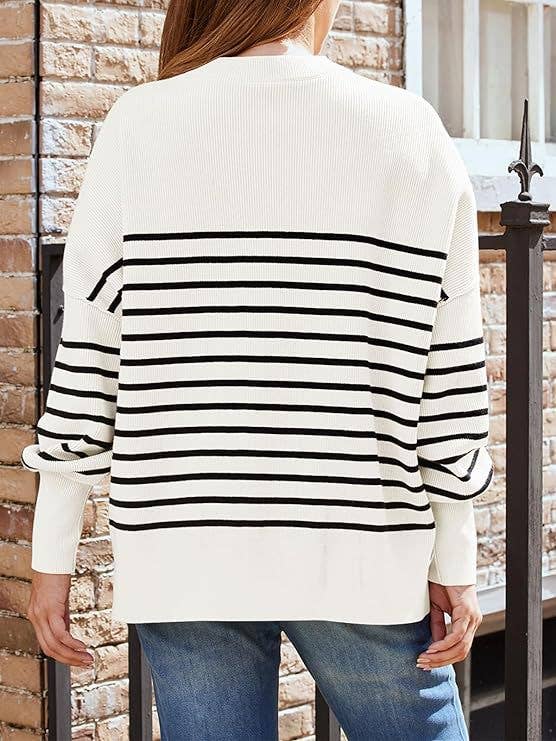 HIDDENBRAND - Wholesale Knit Sweater - Women's - Crewneck Batwing Long-Sleeved Slit Sweater18