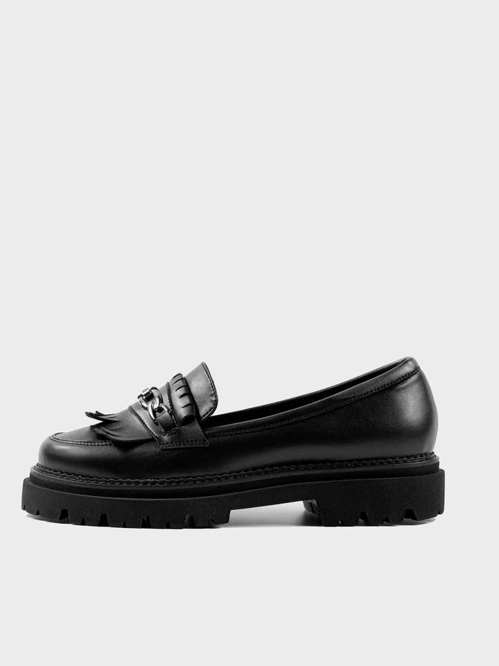 Chunky Loafers Zwart Druif Leren Loafers voor wholesale door Bohema Clothing