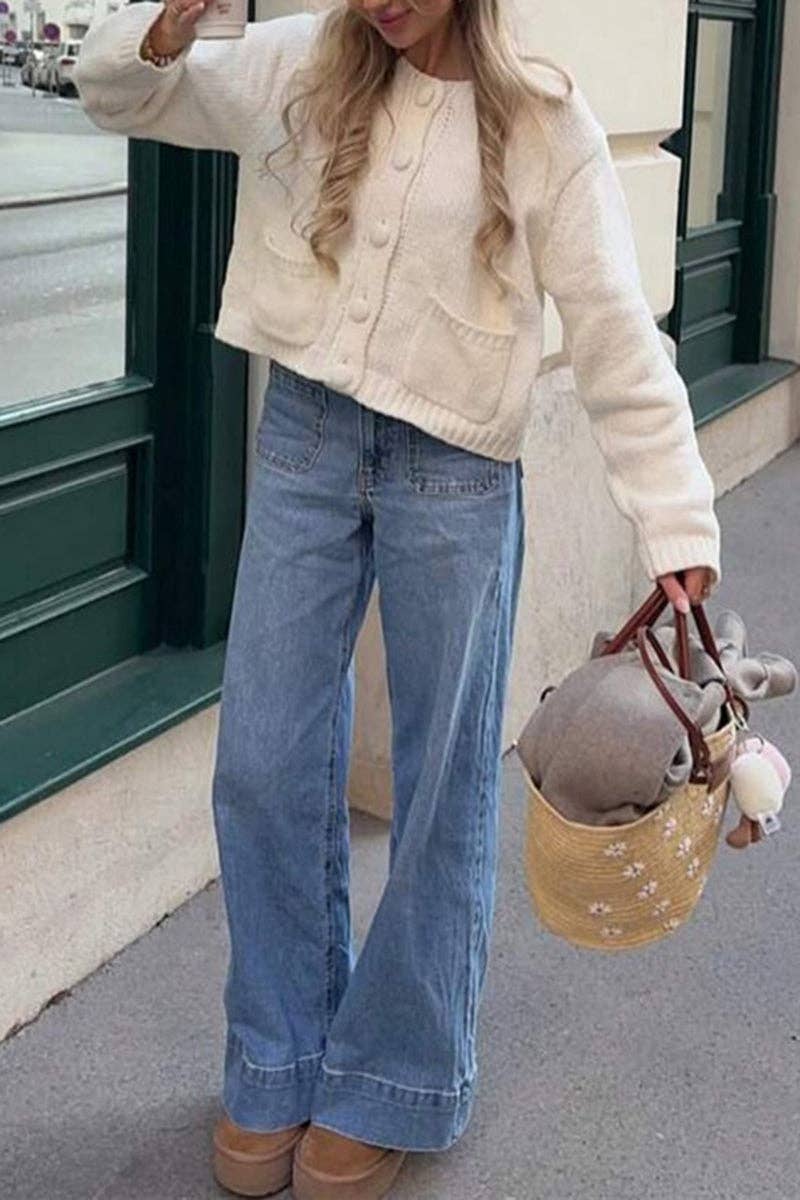 BEIGE Mysig kofta med knappar för wholesale på Faire2