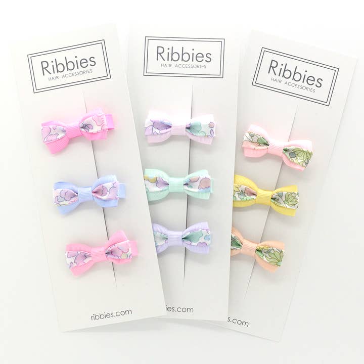 Ribbies - Venta al por mayor Lazo para el pelo - Niños - Set de 3 lazos Liberty - Betsy, color rosa
