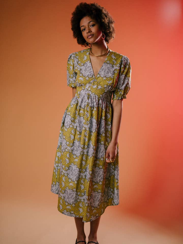Yegura Short Sleeve Printed Midi Dress for wholesale by IN OUR NAME