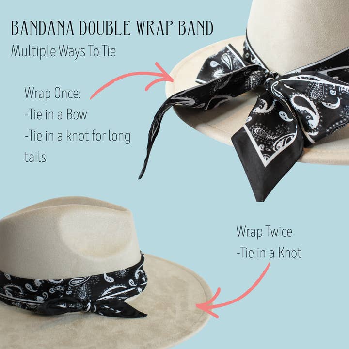 Bandana Double Wrap Hat Bands for wholesale by Wildflowers and Barley