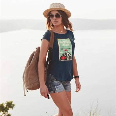 Mountain Explorer Women's Cotton Tee for wholesale by Wombacart