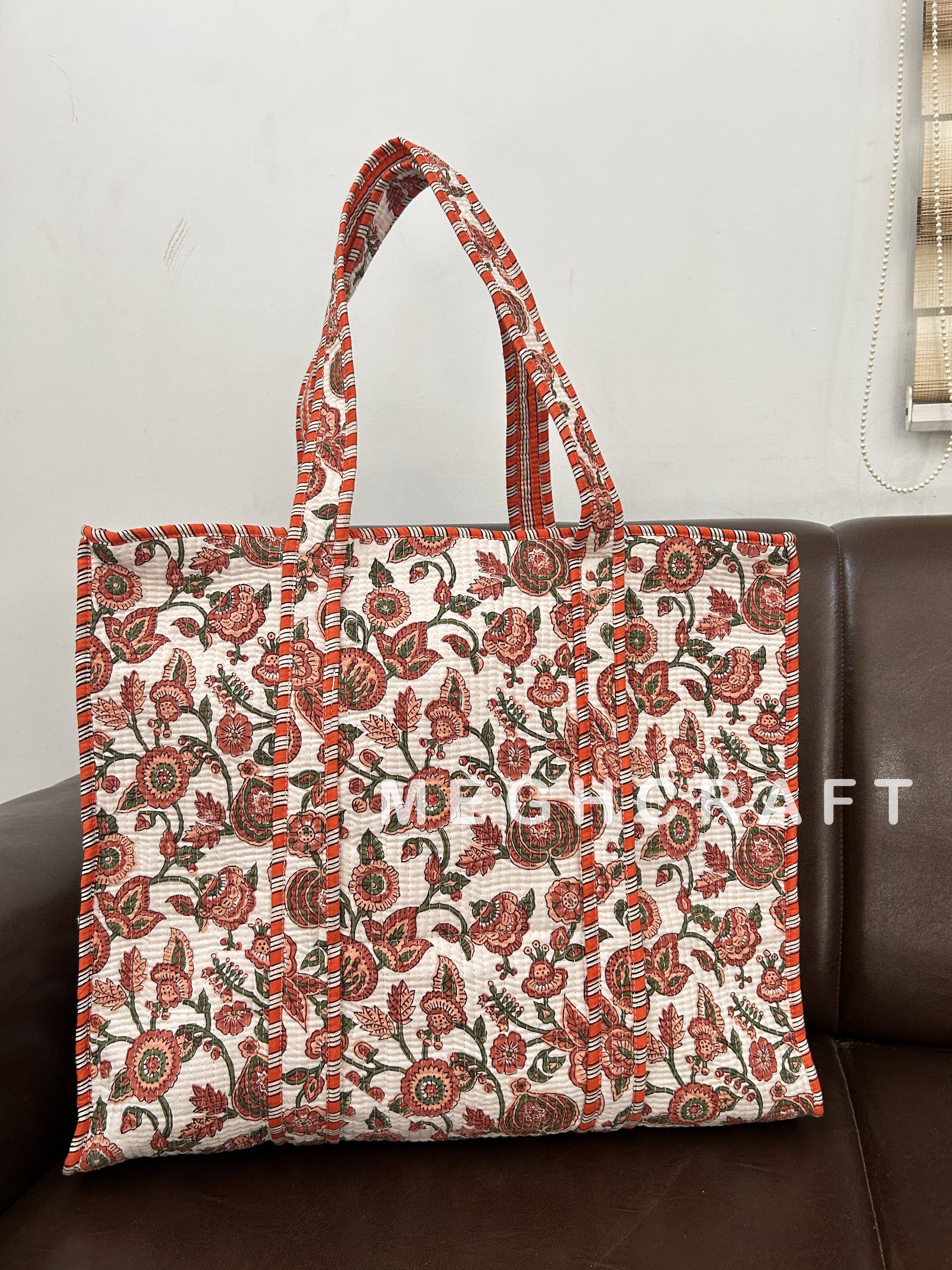 Meghcraft - Wholesale Tote Bag - Women's - Assorted Cotton Quilted Multipurpose Tote Bag | Beach Bag15