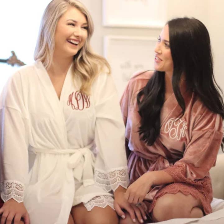 Velvet Robe Bridesmaid Gifts for Embroidery Blank for wholesale by Southern My Sass