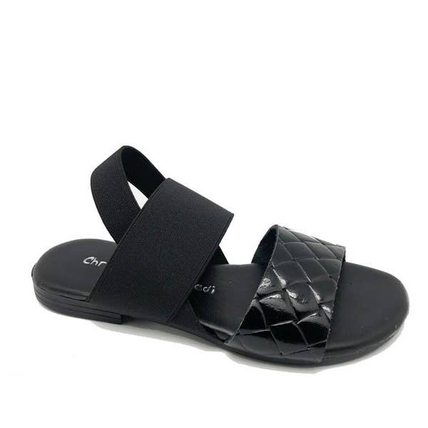 GEMINA BABY - black leather and elastic sandal per la vendita all'ingrosso da parte di Luca Di Fero