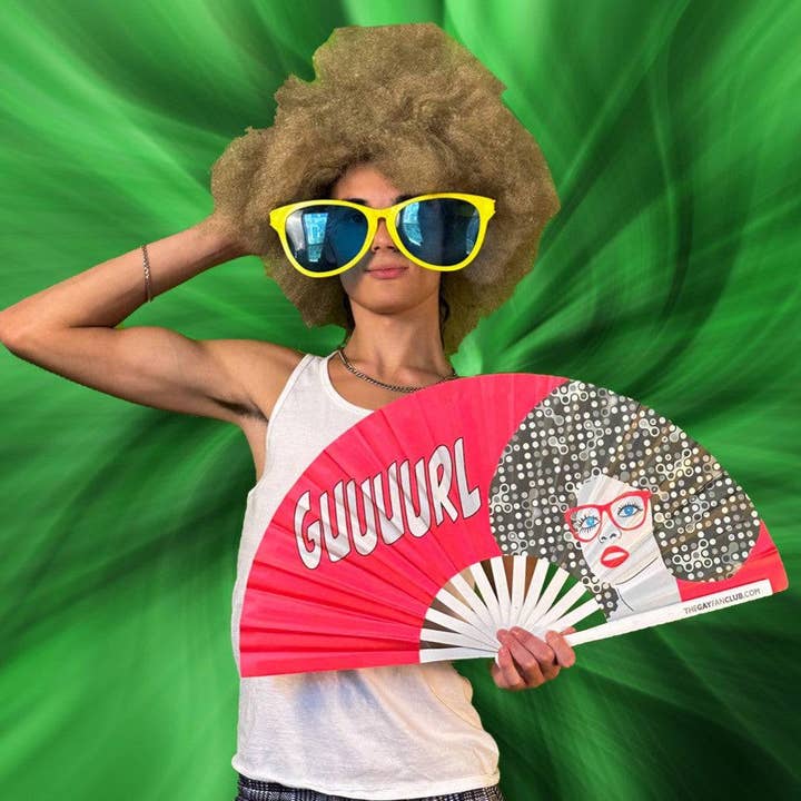 Ventilateur de fille (UV) pour la vente par The Gay Fan Club