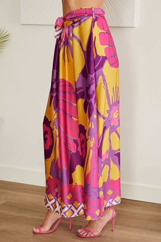 VENTI6 - Vendita all'ingrosso Gonna - Donna - GONNA MAXI IN RASO CON STAMPA CHINA ROSE (0816-CHINAROSE)1