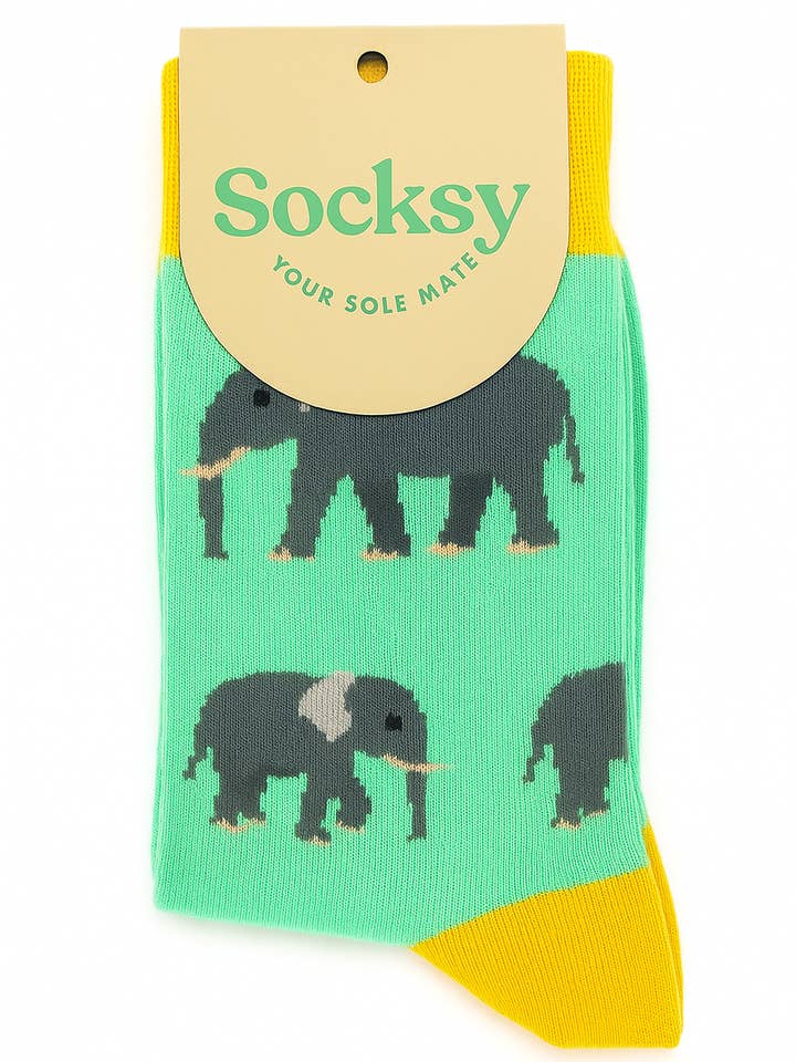 Elephant Organic Cotton Socks for wholesale by Socksy