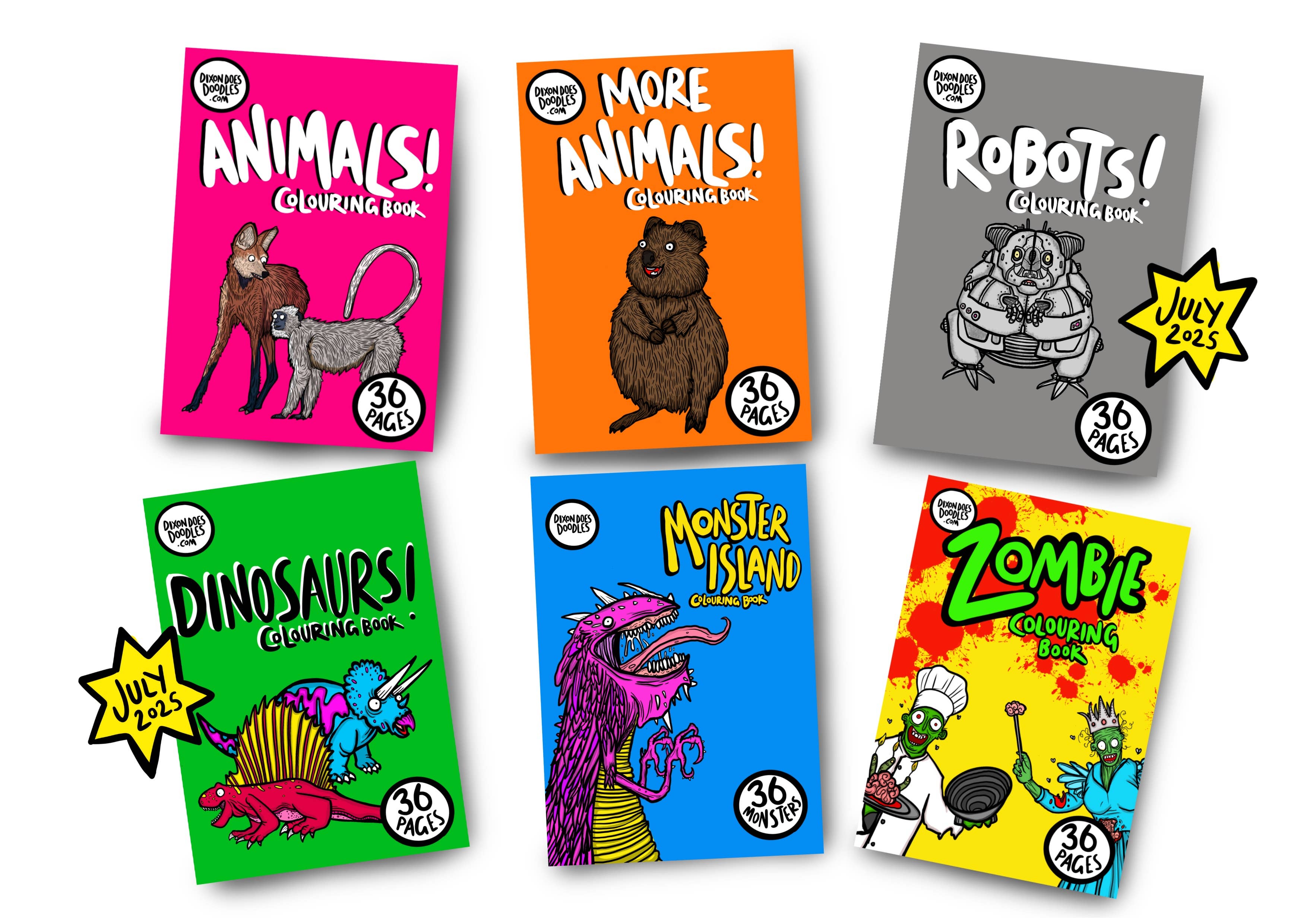 Dixon Does Doodles – wholesale Colouring and activity book – kids and baby – Robots! Colouring Book 4