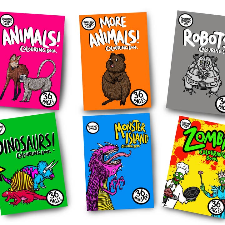 Dixon Does Doodles – wholesale Colouring and activity book – kids and baby – Robots! Colouring Book 4