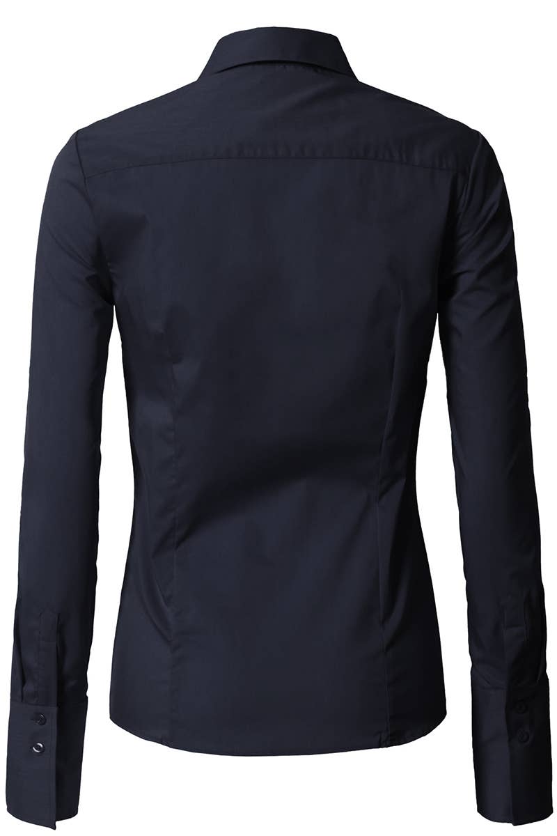 NINEXIS - Vente Chemise à col boutonné – femme - CWTDSL028_Chemises à col boutonné à manches longues45