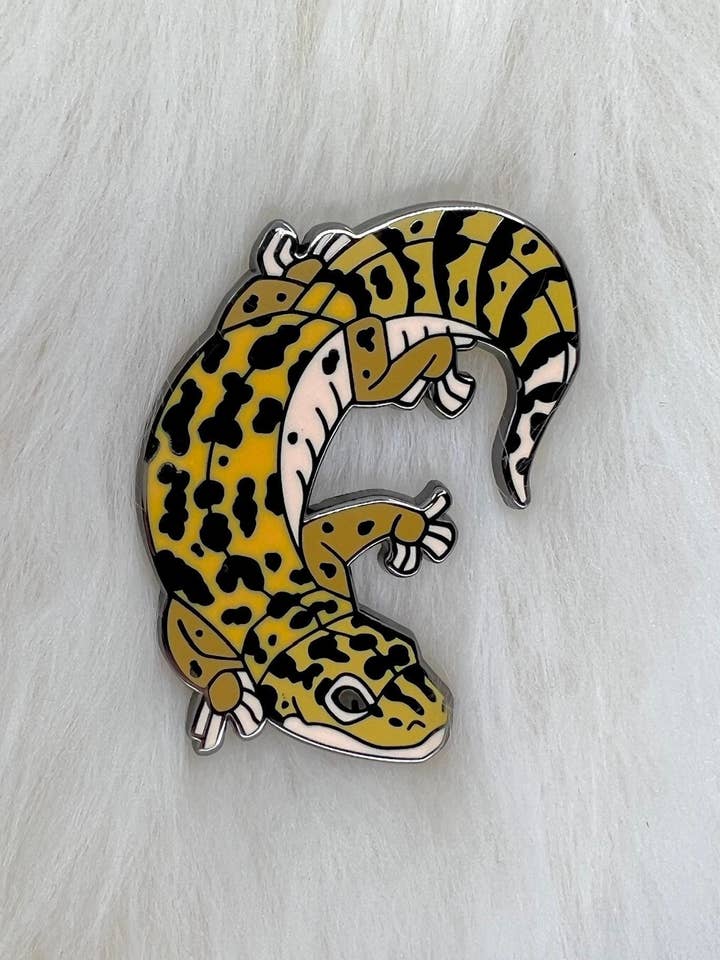 Pin de esmalte Leopard Gecko | Pin Leopard Gecko | Gecko Pi por atacado de Roamin' Bison Workshop