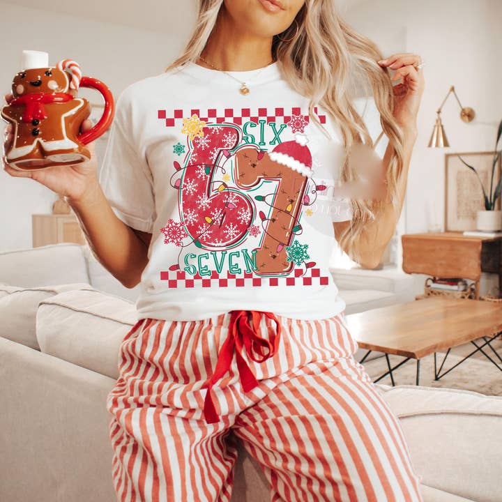 DLT Ecommerce - Wholesale T-Shirt (Graphic) - Women's - Trending Six Seven Christmas Tee, Retro Christmas Sweatshirt1