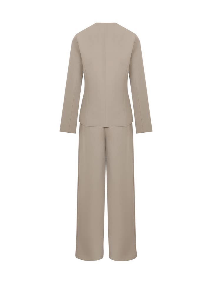 RIVIR – Engroshandel Habitter – til kvinder – Serenity Structure Vævet Langærmet Vest & Bukser Sæt15