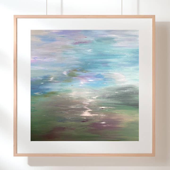 Abstrakt maleri Kunsttryk „Meandering Meadow“ for engroshandel hos Sue Vittner Art