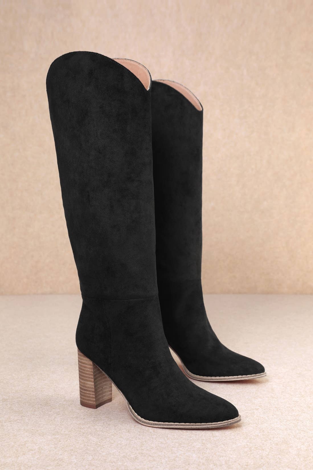 Oliccui - Wholesale Boots - Women's - TALL BLOCK HEEL FAUX SUEDE BOOTS10