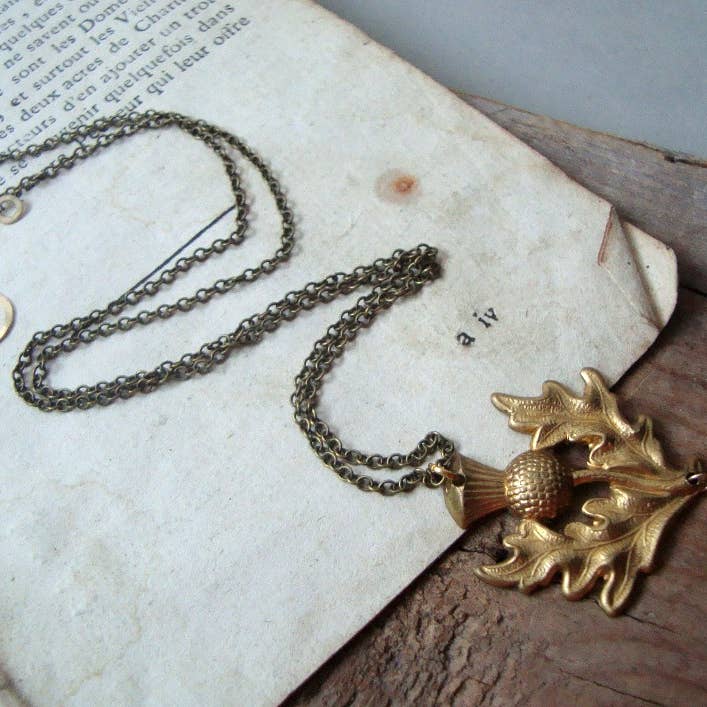 Fuchsia Bloom Studio - Wholesale Pendant/Charm Necklace - Scottish Thistle Necklace With Amethyst4