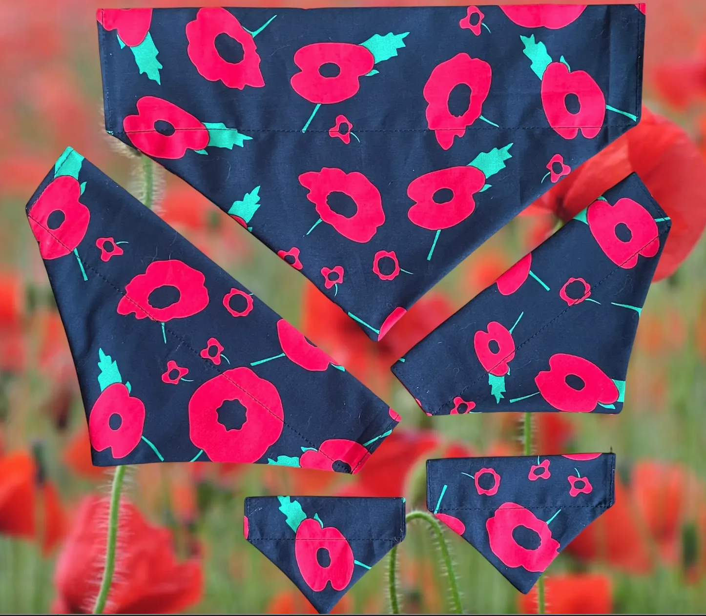 Storms Style - Wholesale Pet Bandana - Dog - Lest We Forget Poppy Pet Bandanas - Dog Cat0