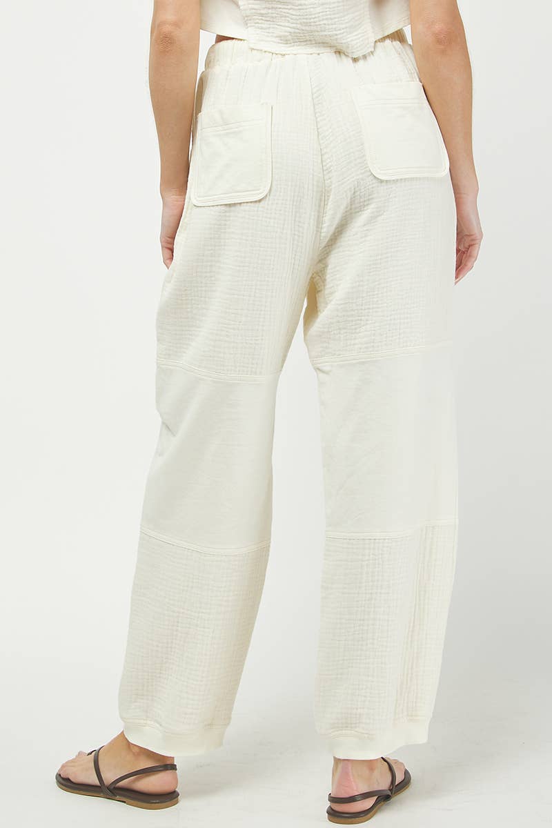 Cream 933NP COTTON GAUZE PANTS for wholesale on Faire6