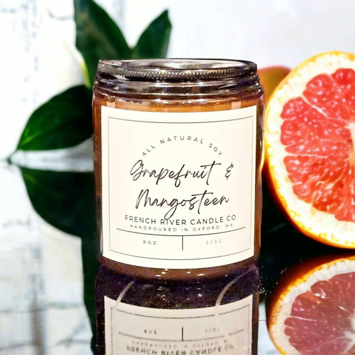 Grapefruit & Mangosteen Scented Soy Candle for wholesale by French River Candle Co.