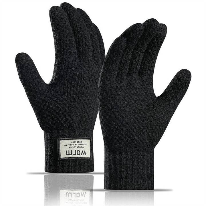 UZ Wholesale Store - Venta al por mayor Guantes - Hombre - Guantes de punto para hombre con pantalla táctil y diseño de piña