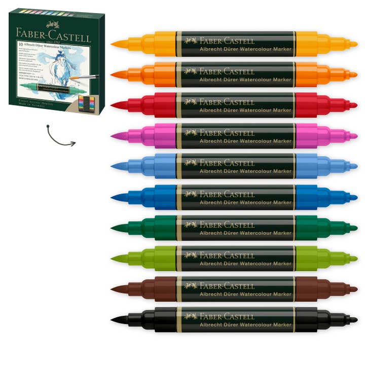 Albrecht DĂĽrer Watercolor Markers, Wallet of 10 for wholesale by Faber-Castell / Creativity for Kids