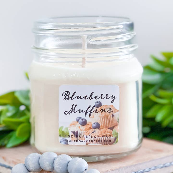 Blueberry Muffins | 8oz Einmachglas | 100% reine Soja-Kerze für den Großhandel von Timber Oak Candles