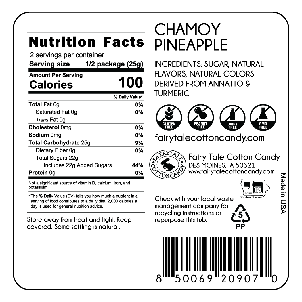 Fairy Tale Cotton Candy - Vente Barbes à papa - Barbe à papa à l'ananas et au chamoy2