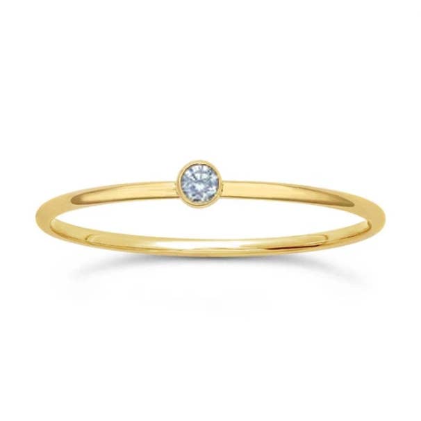 Anillo de bisel de circonita pequeña para venta al por mayor de Misha Hawaii Jewelry