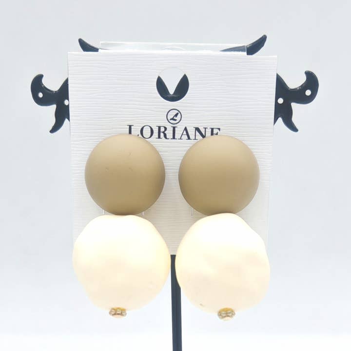 LORIANE CREATION – Engroshandel Hængeøreringe og creoløreringe – Øreringe 1024A-2 i mat farvet harpiks0