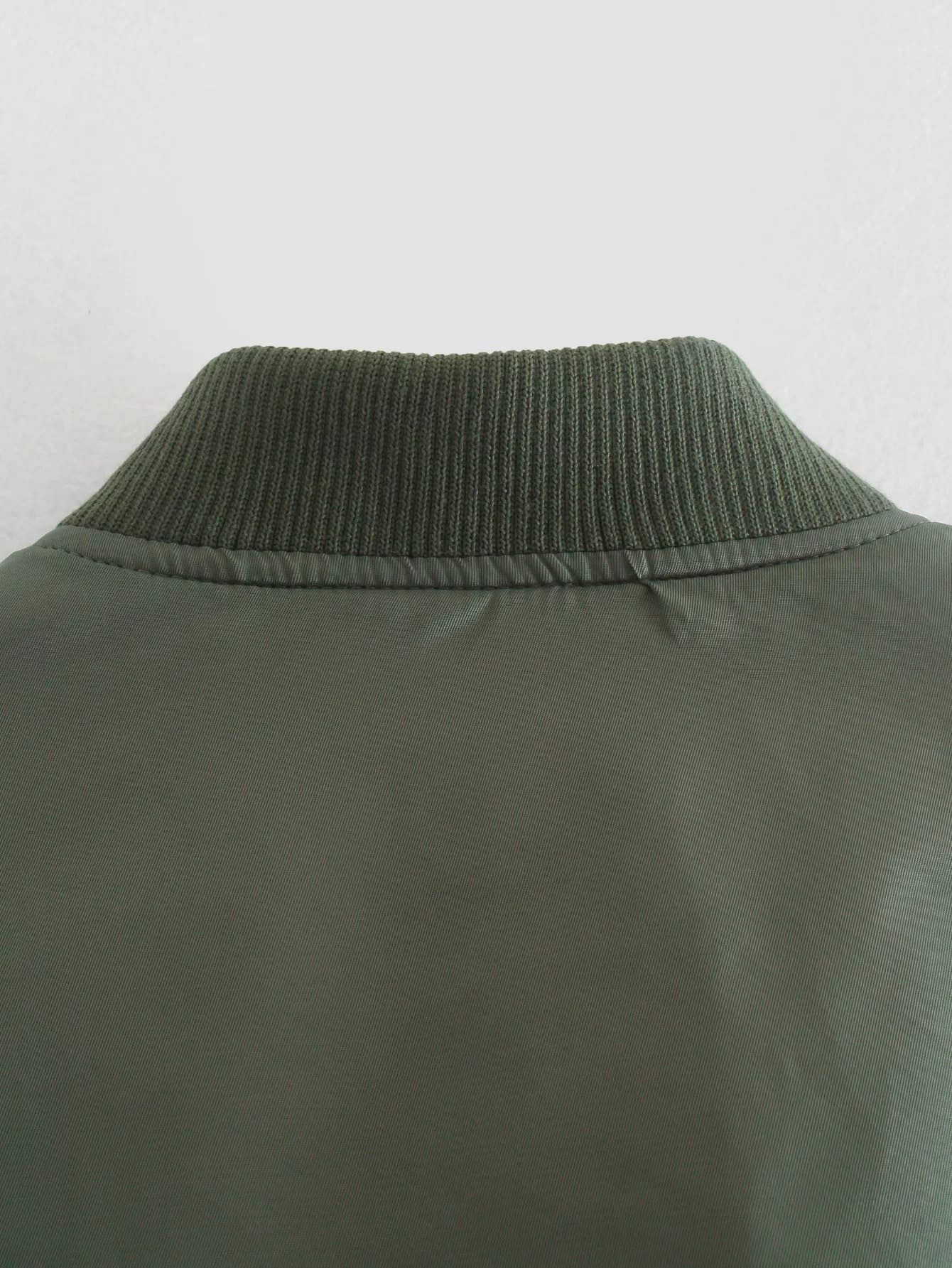 GREEN Flight jacket-style short cotton-padded jacket for wholesale on Faire8