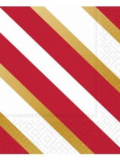 Serviettes à boisson à pois et rayures, rouges pour la vente par MelissaRae Wholesale