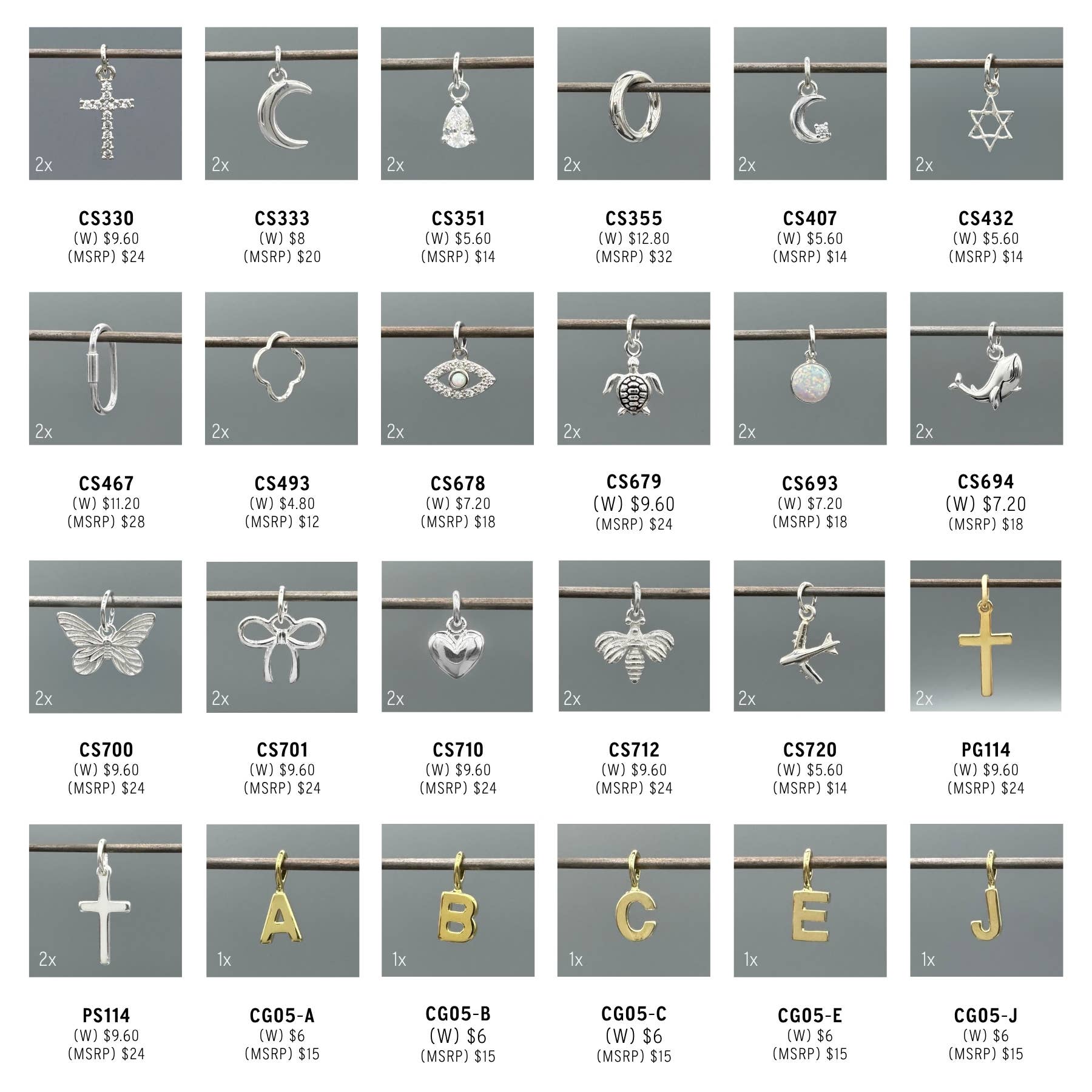 Something Silver - Wholesale Jewelry Set - Charm Bar Package5