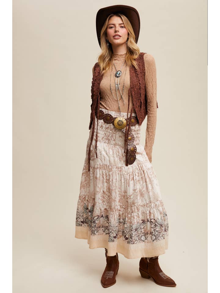 Listicle - Wholesale Outerwear Vest - Women’s - Embroidered Lace Tie-Front Vest LVT00945