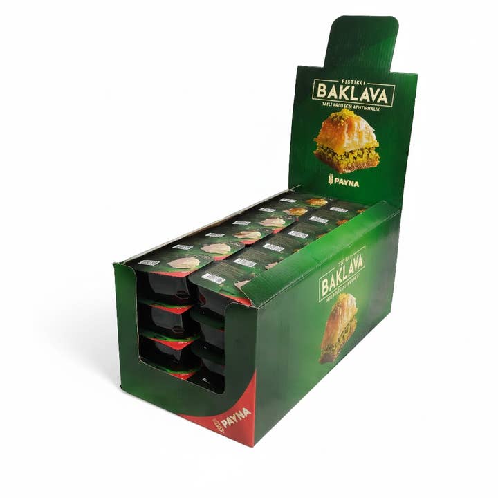 Caixa Familiar de Baklava de Pistácio Payna 48 Fatias Turco Halal por atacado de Aladdin