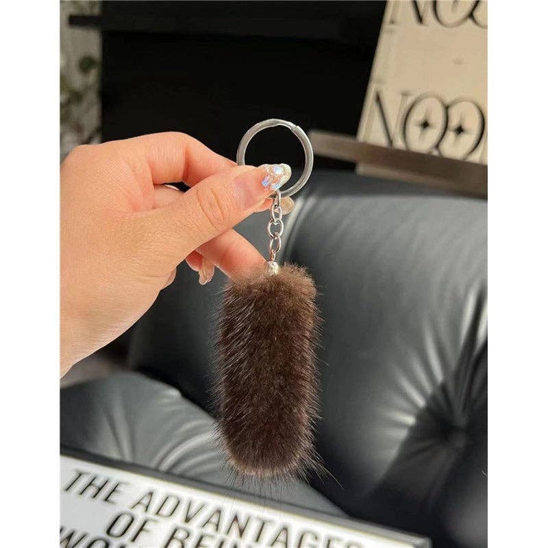 FurDecoration - Wholesale Keychain – Women's - Soft Mink Fur Plush Keychain with Adorable Tail7