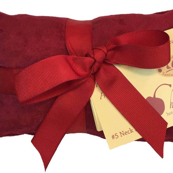 Hot Cherry Neck Wrap in Plush Red Ultra-Suede for wholesale by Hot Cherry Pillows