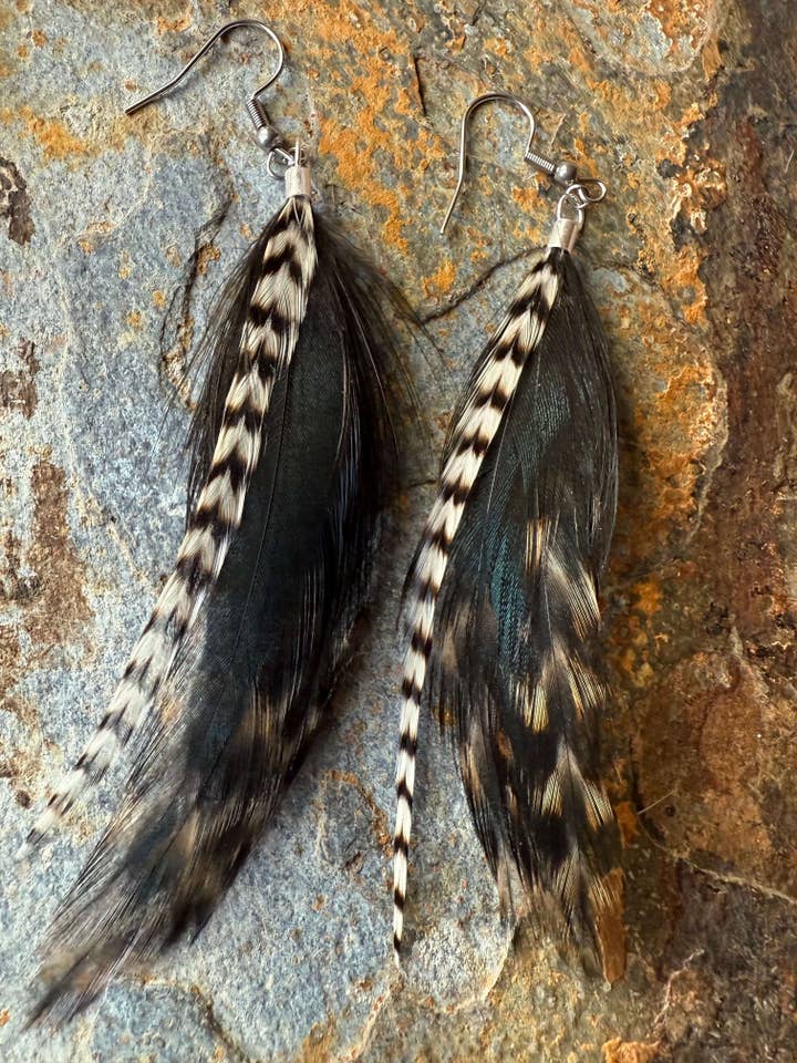 Sagebrush Skies Feather Earrings for wholesale by Wild Mountain Silver
