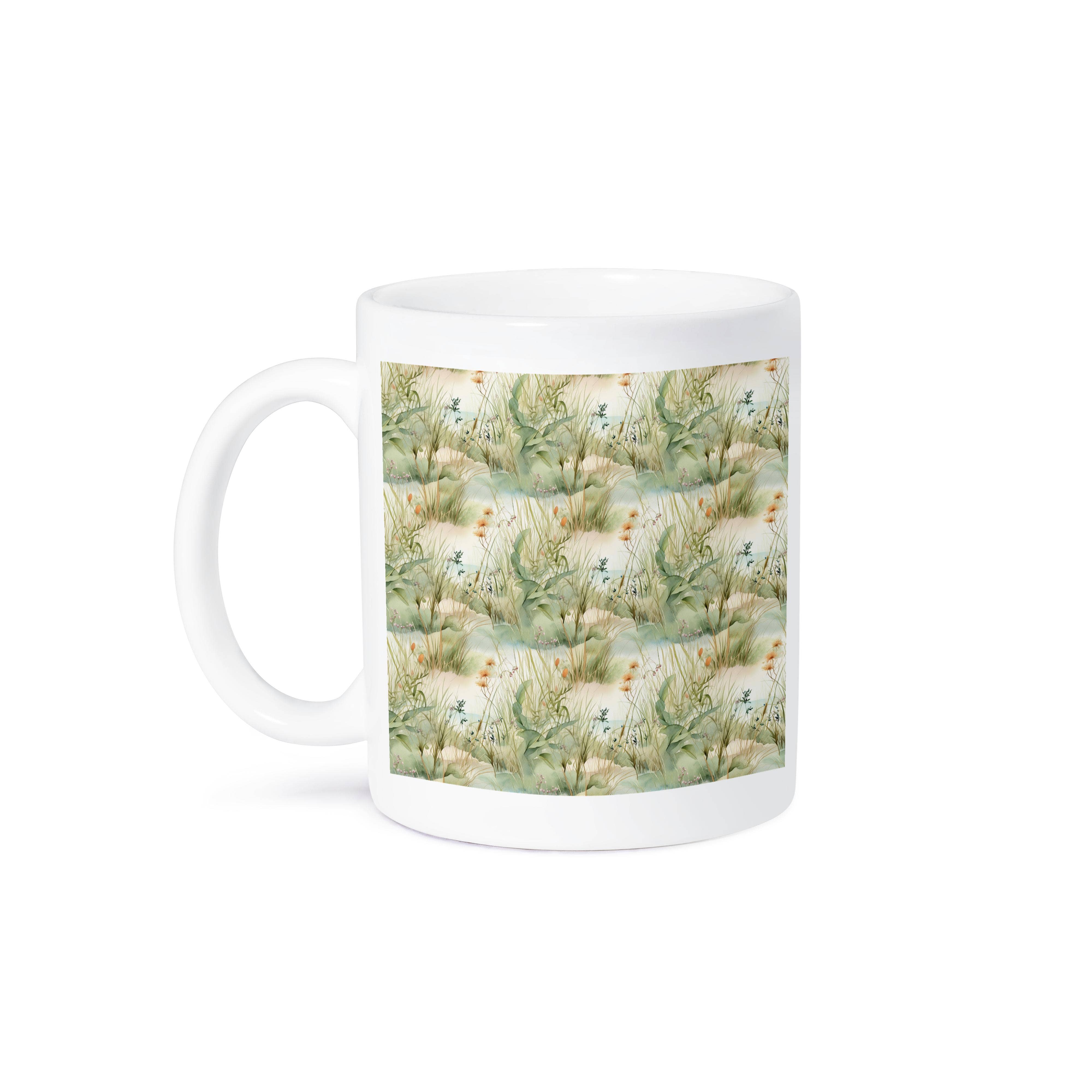 3dRose - Wholesale Coffee Mug - 3dRose, Pretty Image Of Watercolor Beach Grass Pattern, Mug8