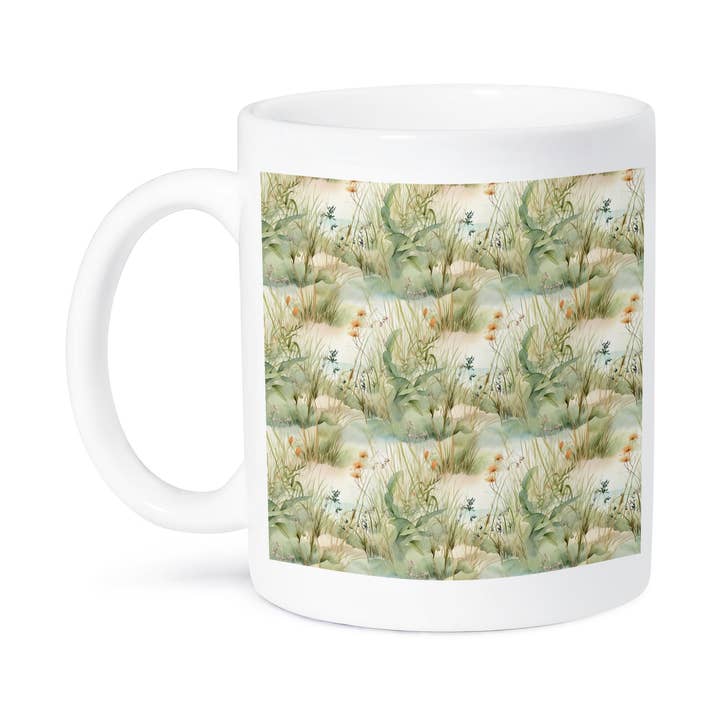 3dRose - Wholesale Coffee Mug - 3dRose, Pretty Image Of Watercolor Beach Grass Pattern, Mug8